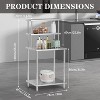 30"x24" Stainless Steel Work Table with Adjustable Overshelf - 3 of 4