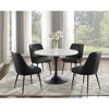 Bentwood and Leather-Look Polyester Mid-Century Modern Colfax Side Chair (Set of 2) with Tapered Metal Legs and Fabric Seat and Back - 4 of 4