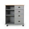 Kicthen Cart with Large Worktop and Drawers for Kitchen, Dinning Room - 2 of 4
