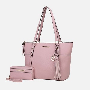 MKF Collection Gloria Vegan Leather Women’s Tote Bag with Wallet Set by Mia K - 1 of 4
