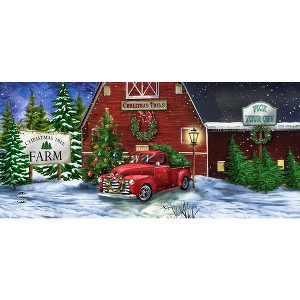 Briarwood Lane Christmas Tree Farm Mini Mat 22x10 Indoor Outdoor For Christmas Doormat - 1 of 3