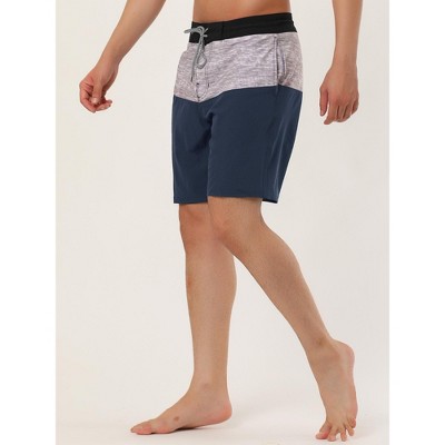 Lars Amadeus Men's Holiday Contrast Color Design Drawstring Waist Beach Board Shorts 2 Pack Gray Navy/Navy Leaf 32 — фото 3