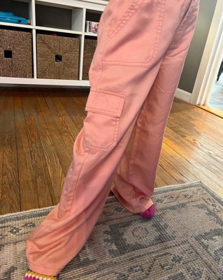 Girls' Wide Leg Cargo Pants - Cat & Jack™ Light Pink L : Target