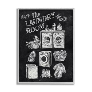 Stupell Industries Laundry Room Vintage Drawings Framed Giclee Art - 1 of 4