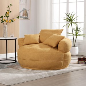 Kumasinova Chenille Large Bean Bag Chairs for Adults,Fluffy Floor Sofa with 3 Pillows,No Assembly Lounge Chair Indoor for Living Room,Lounge - 1 of 4