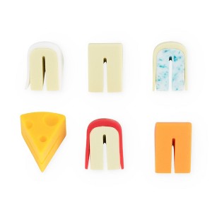True Zoo Cheese Wine Glass Markers and Drink Glass Charms - Wine Accessories - Multi Color Wine Charm Sets of 6 - 1 of 4