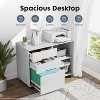 NicBex Multi-Functional File Cabinet with 3 Drawers and Open Shelves Wooden Texture Under Desk Storage Filing Cabinet for Home, Office, White - 4 of 4