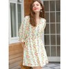 Allegra K Women's Ruffle Elastic Waist Puff Sleeve A-Line Floral Dress - 2 of 4