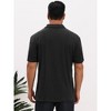 TATT 21 Men's Jacquard Texture Short Sleeve Button Down Collared Business Polo Shirt - 3 of 4