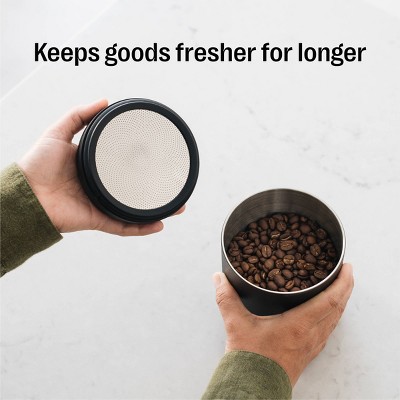 Matte Black Glass Vacuum Seal Food Storage Canister