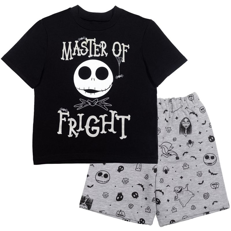 Disney Nightmare Before Christmas Jack Skellington T-Shirt Shorts Black/Gray , 1 of 8