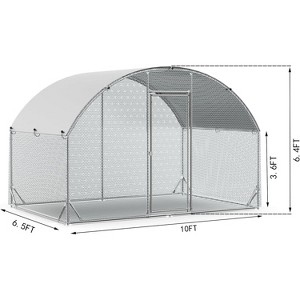 Large Metal Chicken Coop, Walk-in Wire Mesh Chicken Run, Rabbits Duck Cages with Waterproof and Anti-Ultraviolet Cover for Outside - 1 of 4