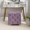 Sapphtopaz Modern Dice-Shaped Velvet Upholstered Ottoman, Velvet Cube Ottoman, Soft Foot Stool, Accent Ottoman Foot Rest for Bedroom, Entrance - 2 of 4