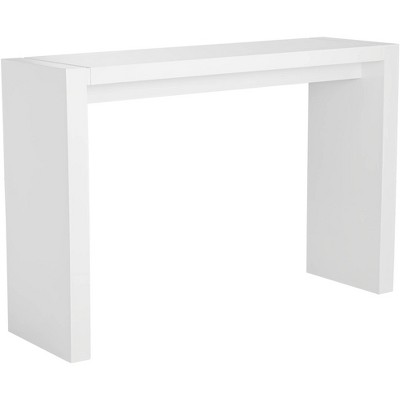 Studio 55D Velia 60" Wide High-Gloss White Modern Bar Table