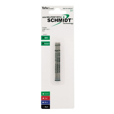 Schmidt 635 Mini D1 Ballpoint Refill fits Multifunction pens Medium Black 4 Pack (SC58149)