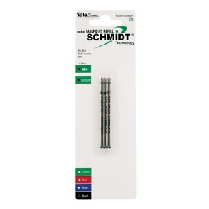 Schmidt 635 Mini D1 Ballpoint Refill fits Multifunction pens Medium Black 4 Pack (SC58149) - 1 of 4