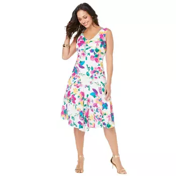 Jessica London Women’s Plus Size Lace Midi Dress, 26 W - White : Target