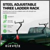 Elevate Outdoor Truck 3 Ladder Rack Steel Pickup Bed Cargo Carrier System, Black - 2 of 4