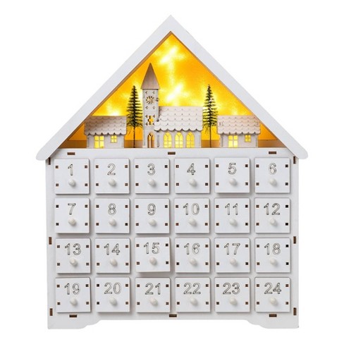 Joiedomi Christmas Led Wooden Advent Calendar With 24 Drawers, With ...