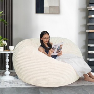 Hooseng 6FT Giant Beanbag Chairs with Memory Foam Filled, Ultra Soft Lazy Sofa for Living Room Bedroom, Grey - 1 of 4