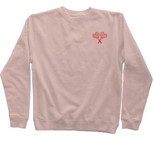 Love All Tennis Women's Pink Pigment Dyed Crew Neck Sweatshirt - 1 of 1