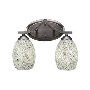 Toltec Lighting Zilo 2 - Light Vanity in  Graphite with 5" Natural Fusion Shade - 1 of 1