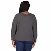 24seven Comfort Apparel Relaxed Plus Size Fit Ribbed Knit V Neck Sweater Top - 3 of 4