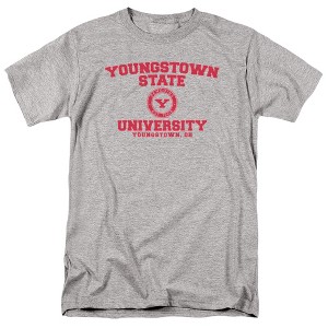 Youngstown State University Official Circle Logo Adult T Shirt, Athletic Heather - 1 of 4