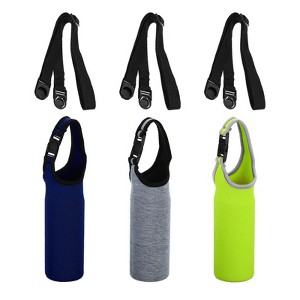 Unique Bargains Neoprene Insulated Removable Shoulder Straps Water Bottle Sling Bags 2.64"x7.28" 3 Pcs - 1 of 4