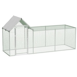 GustoWave Large Metal Chicken Coop 10x3.3x5FT Outdoor Heavy Duty Walk-in Poultry Cage - 1 of 4