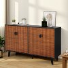 Finnhomy Modern 4 Door Sideboard Buffet, Buffet Cabinet with Storage and Fluted Decor Door, Entertainment Console Accent Cabint - 3 of 4