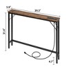 Narrow Console Table, Black Sofa Table with Outlets - 2 of 4