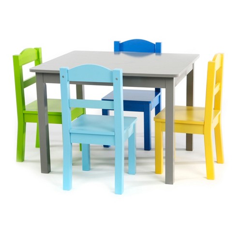 Set Of 4 Tot Tutors Chairs With Elements Kids Wood Table Gray Target