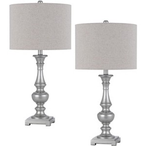 Cal Lighting BO-3095TB-2 100W Nampa Resin Table Lamp with Hardback Drum Fabric Shade (Sold As Pairs) - 1 of 4