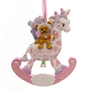 Personalized Ornament 4.25 In Rocking Giraffe Baby's 1St Christmas - 1 of 2