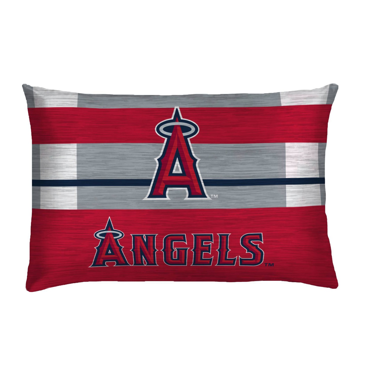 Постельное бельё MLB Los Angeles Angels Heathered Stripe Queen Bedding Set in a Bag - 3pc, цвет: Полосатый — фото 3