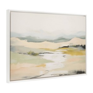 Kate & Laurel All Things Decor 31.5"x41.5" Sylvie Beaded Tranquil Landscape I Framed Canvas by Amy Lighthall White - 1 of 4