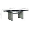 vidaXL Patio Table Light Gray Poly Rattan and Tempered Glass - 4 of 4