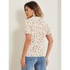 INSPIRE CHIC Women's Peter Pan Frilled Short Sleeve Floral Cotton Top - 4 of 4