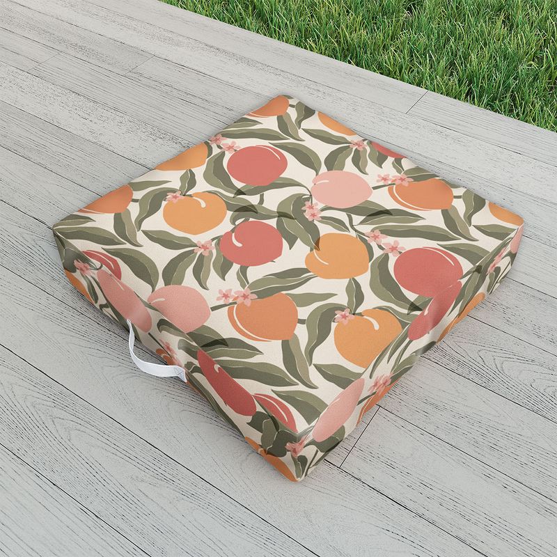 Cuss Yeah Designs Abstract Peaches Outdoor Floor Cushion - Deny Designs, 2 of 3