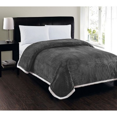 Plazatex Soft Plush Corduroy High Pile Fleece Lined Oversized Blankets All Season Comfort for Bedroom or Lounging on Couch