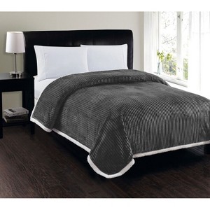 Plazatex Soft Plush Corduroy High Pile Fleece Lined Oversized Blankets All Season Comfort for Bedroom or Lounging on Couch - 1 of 2