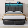NicBex Full/Queen/King Upholstered Bed Frame with Storage Headboard and 2 Drawers,Platform Bed Frame with LED Light,Charging Station,Easy Assembly - 2 of 4