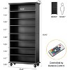 Tribesigns 9-Tier 30 Pairs Shoes Storage Cabinet with LED and Solid Wood Legs - 3 of 4