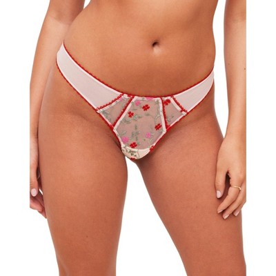 Adore Me Women's Rosa Thong Panty Xs / Blooming Vines Emb C06 Red