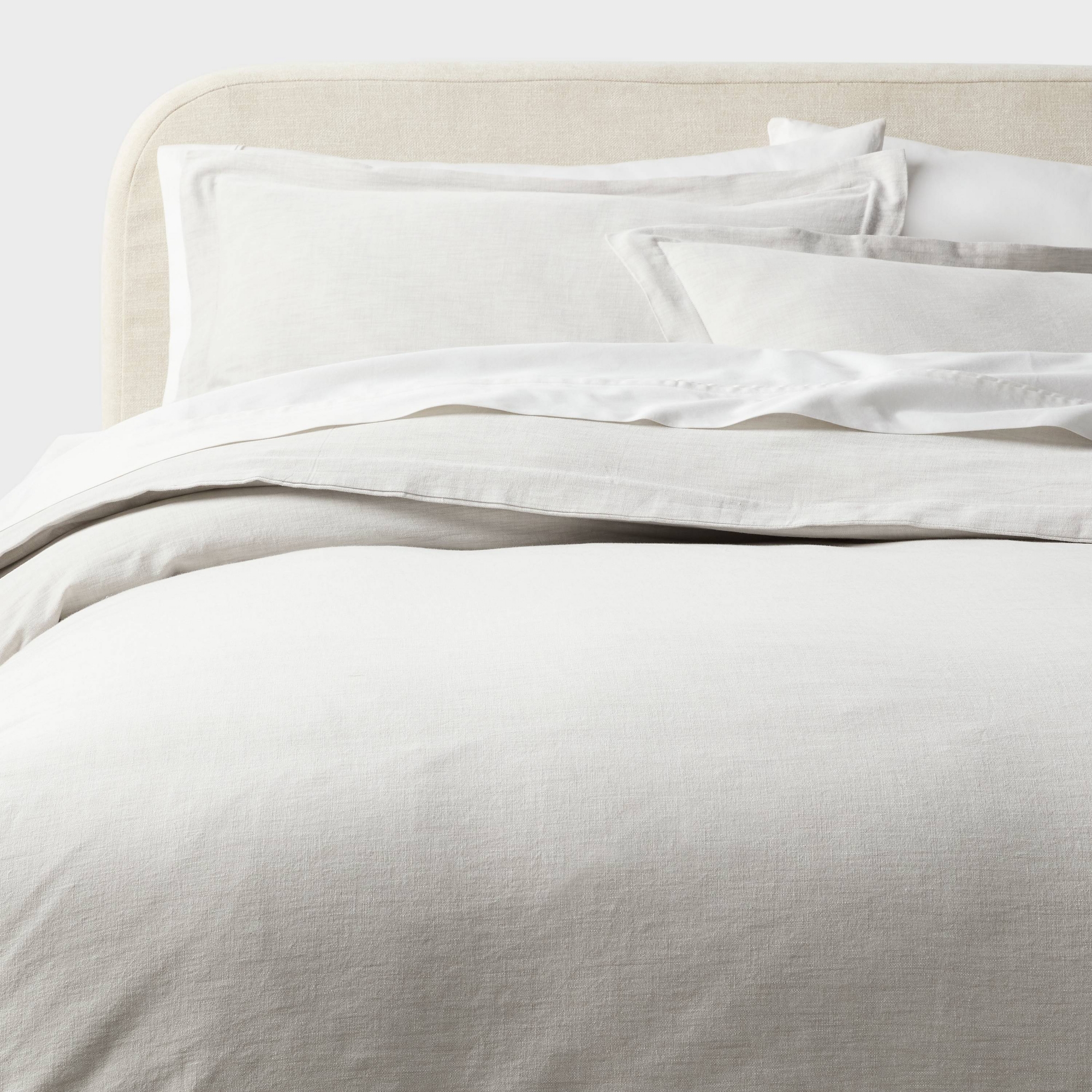 King Casual Textured Cotton Duvet Cover and Sham Set Light Gray - Threshold™