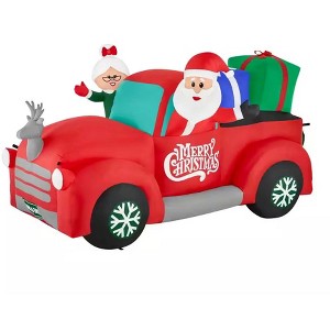 8.5-FT Mr. and Mrs. Claus in Vintage Pickup Truck Scene Christmas Inflatable - 1 of 3