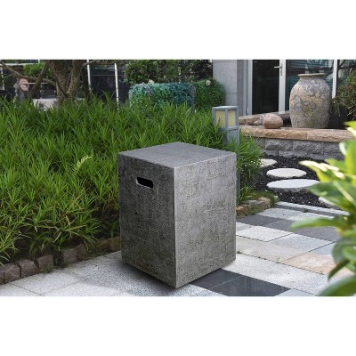 Light Gray Concrete Propane Tank Cover Side Table