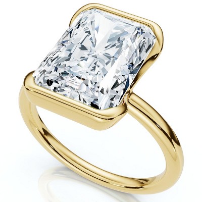 Pompeii3 Certified 4Ct Radiant Solitaire Diamond Engagement Ring 14k Gold or Pt Lab Created