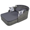 79.9" Outdoor Sunbed With Adjustable Canopy, Double Lounge, PE Rattan Daybed, Gray Wicker And Cushion - 4 of 4